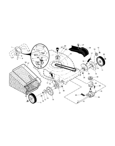 Drive control/gear case/wheels
