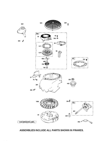 Rewind starter/blower housing