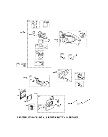 Carburetor/fuel tank/muffler