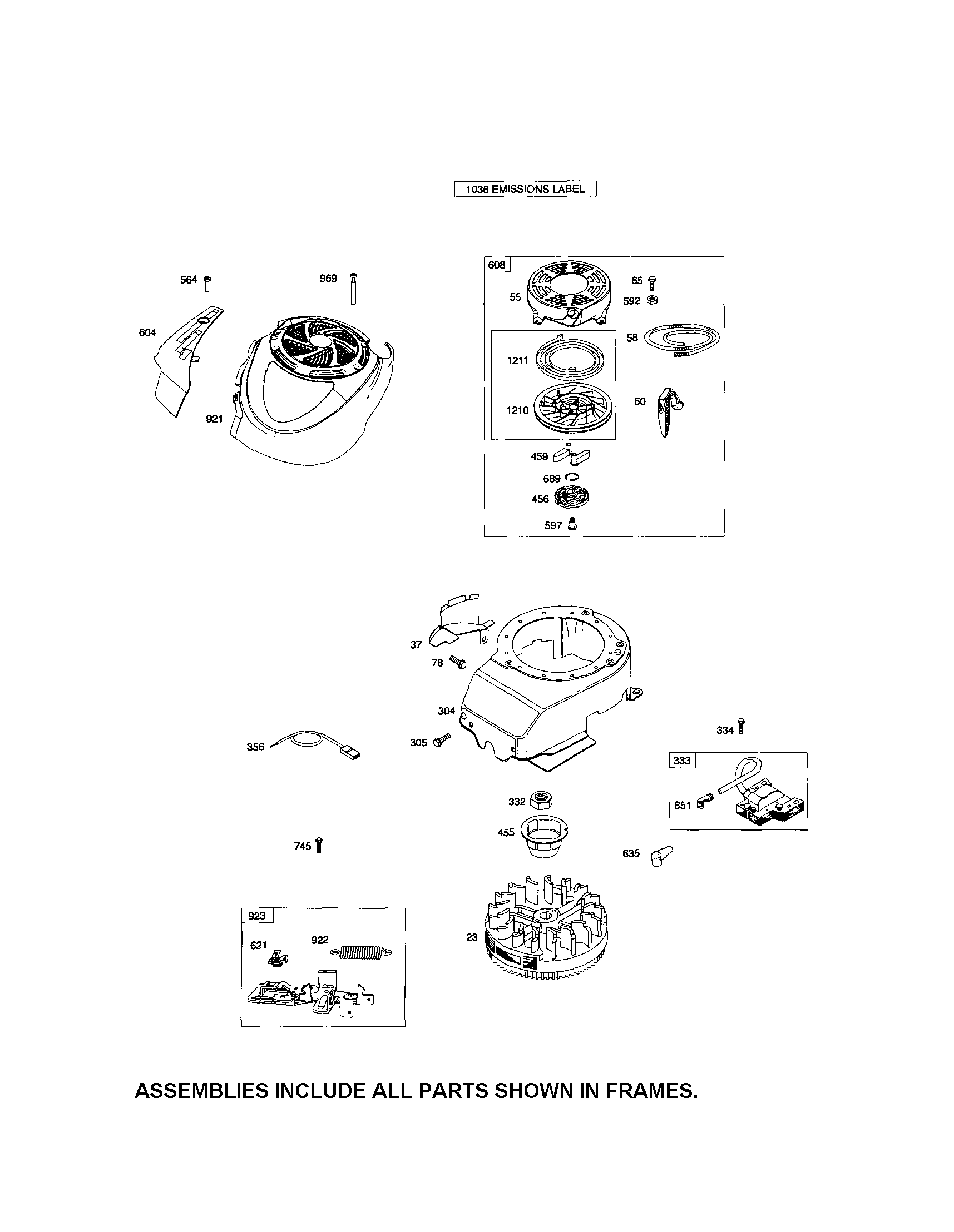 Rewind starter/blower housing