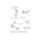 Briggs & Stratton 126T02-1443-B1 carburetor/fuel tank/muffler diagram