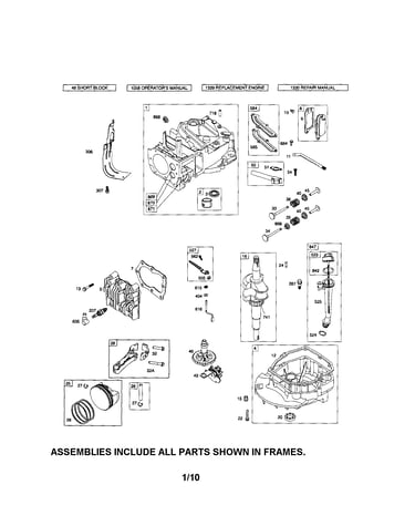 Cylinder/crankshaft/sump