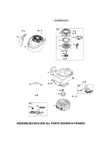 Rewind starter/blower housing