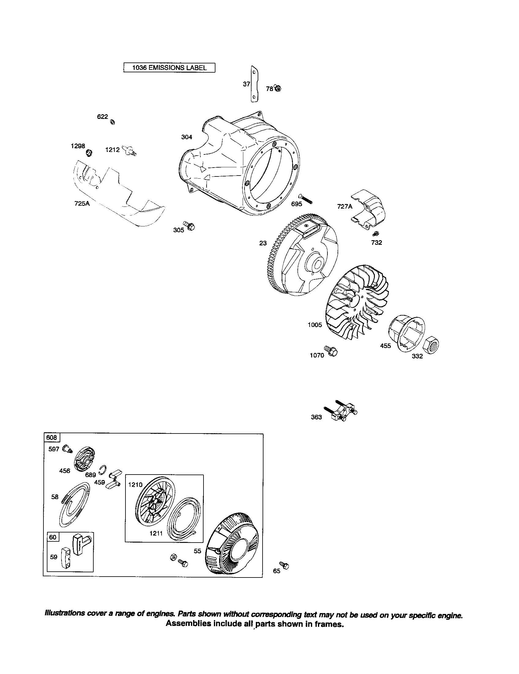 Blower housing/rewind starter