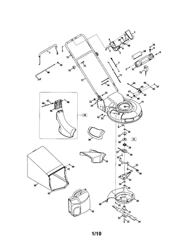 Handle/housing/grass catcher