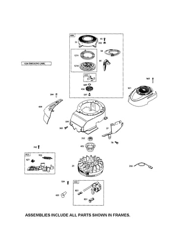 Rewind starter/blower housing