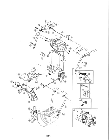 Handle/lower chute