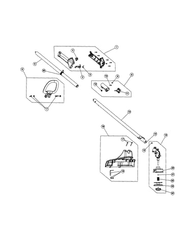 Driveshaft/handle/shield