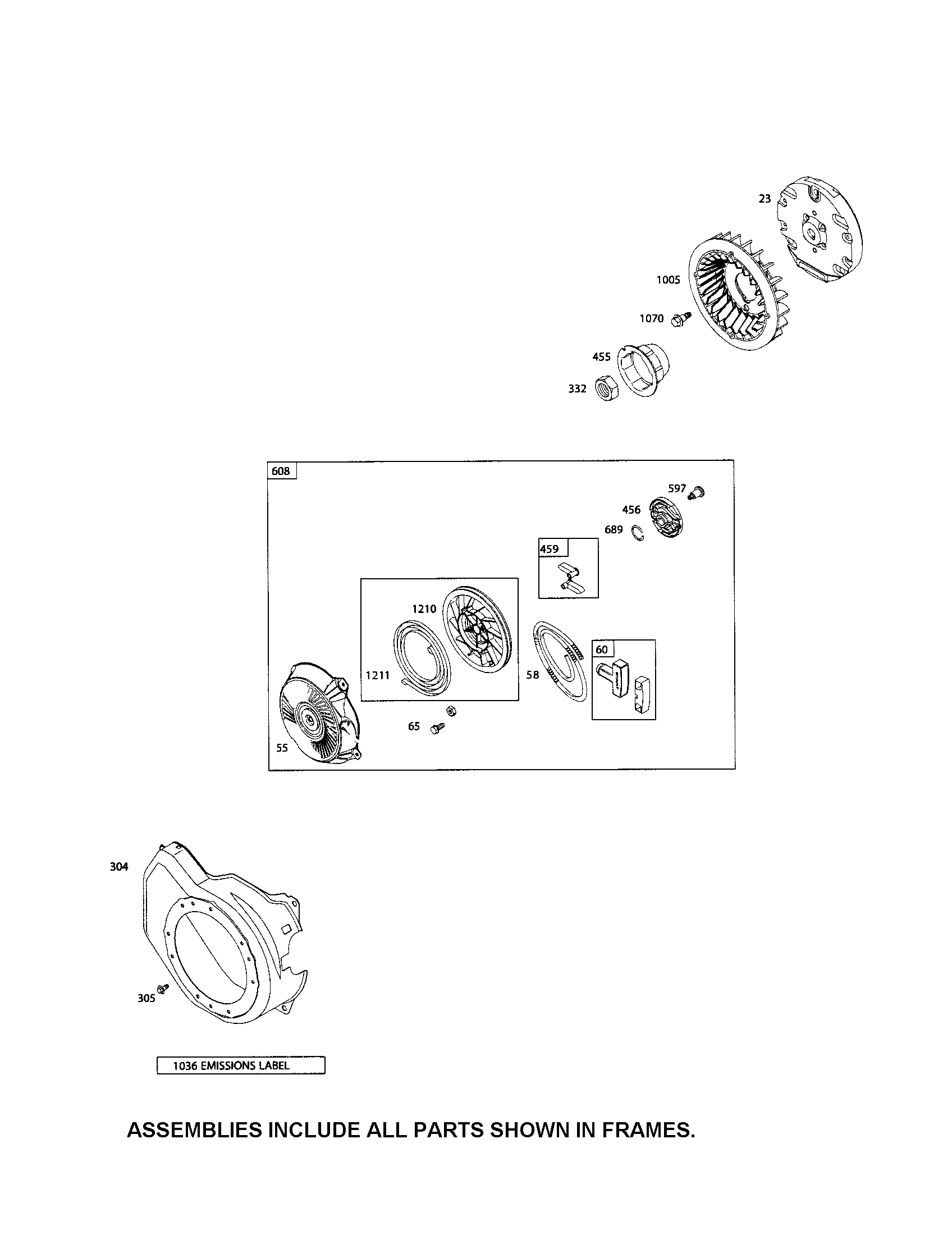 Rewind starter/blower housing