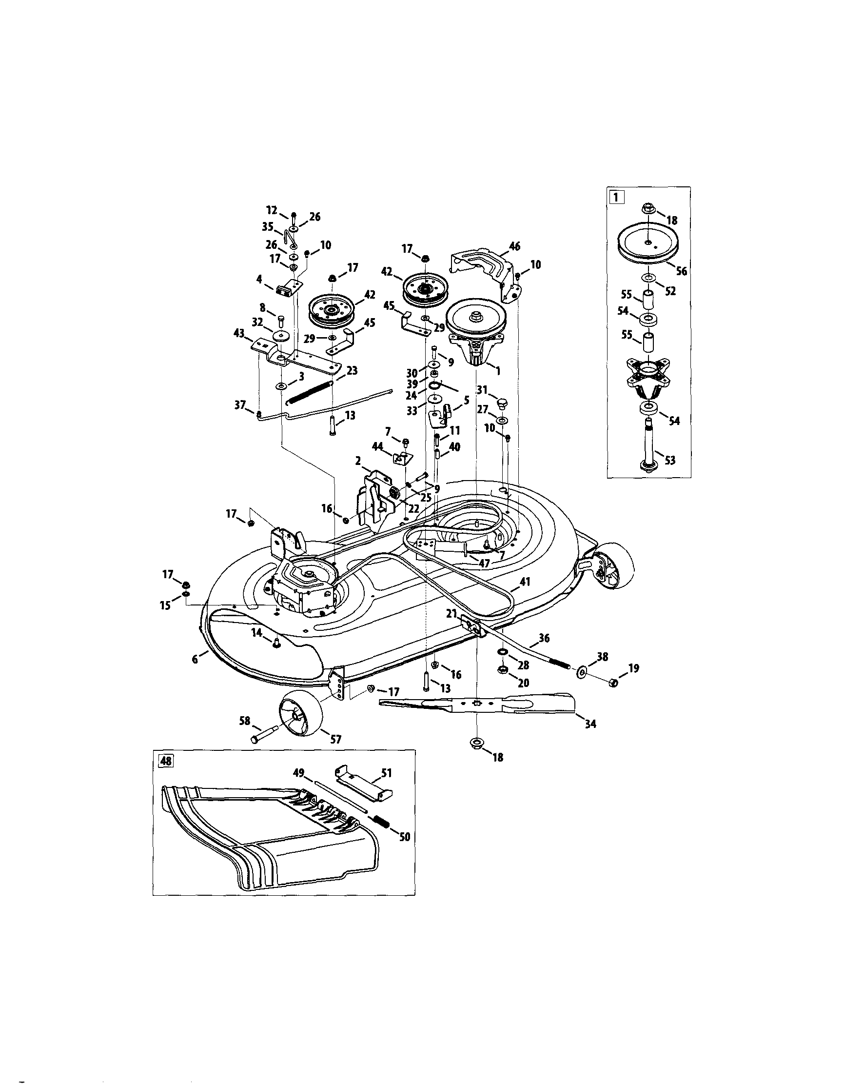 Deck/spindle pulley