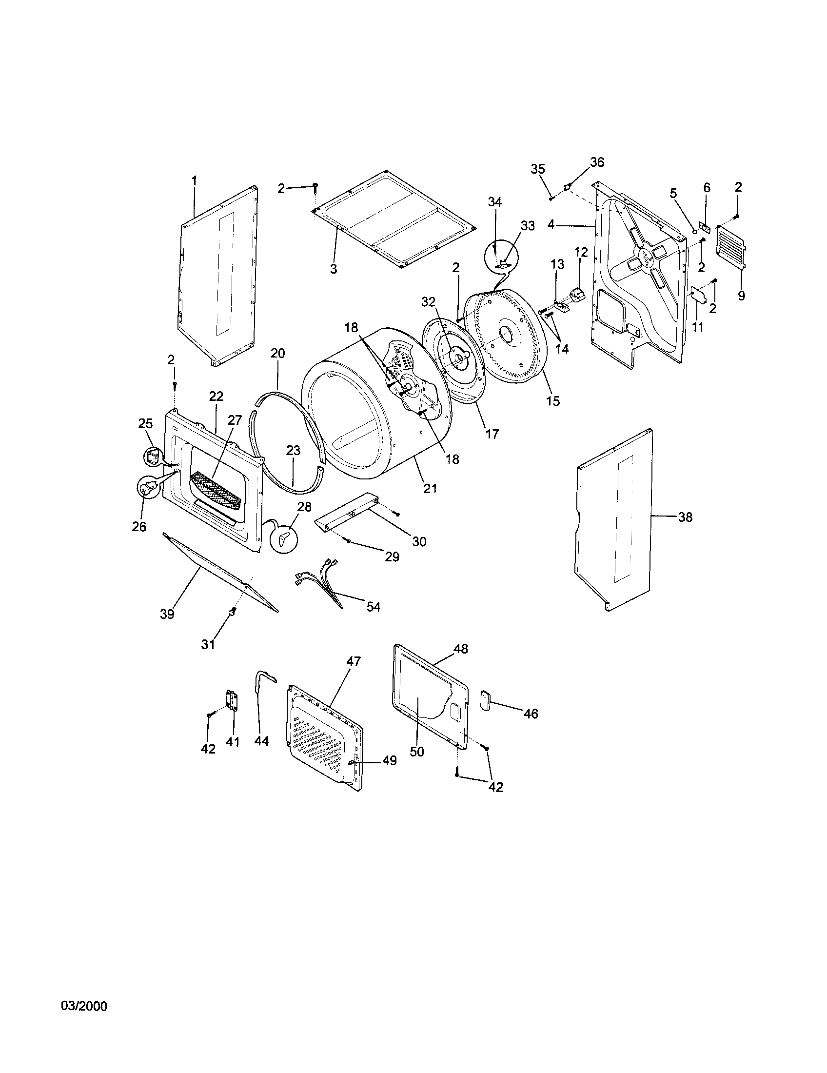 Upper cabinet/drum/heater
