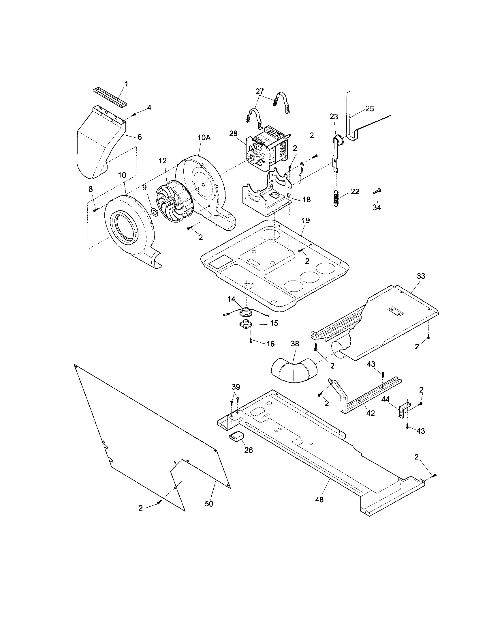 Motor/blower/belt
