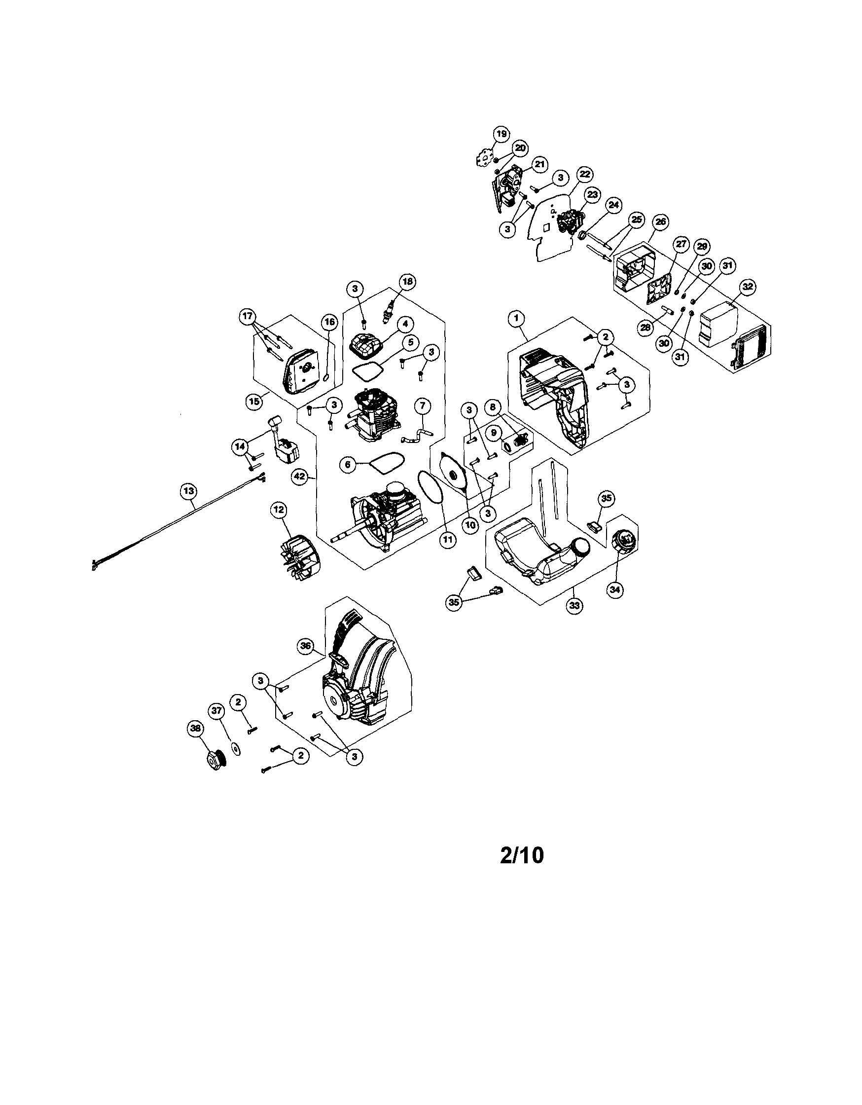 SHORT BLOCK/FUEL TANK
