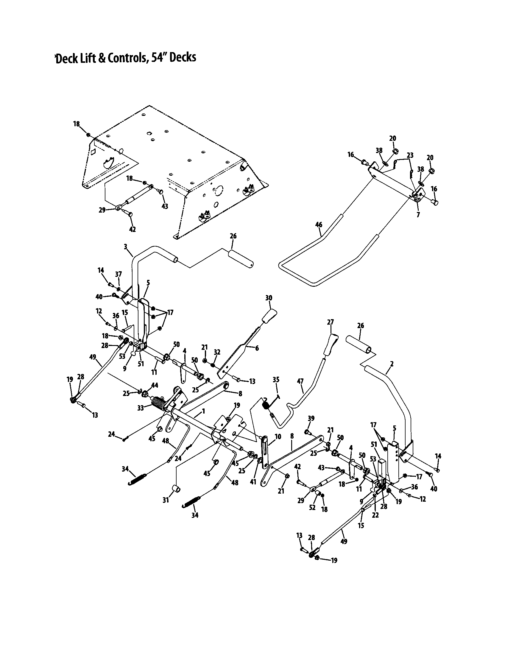 54" DECK LIFT/CONTROLS