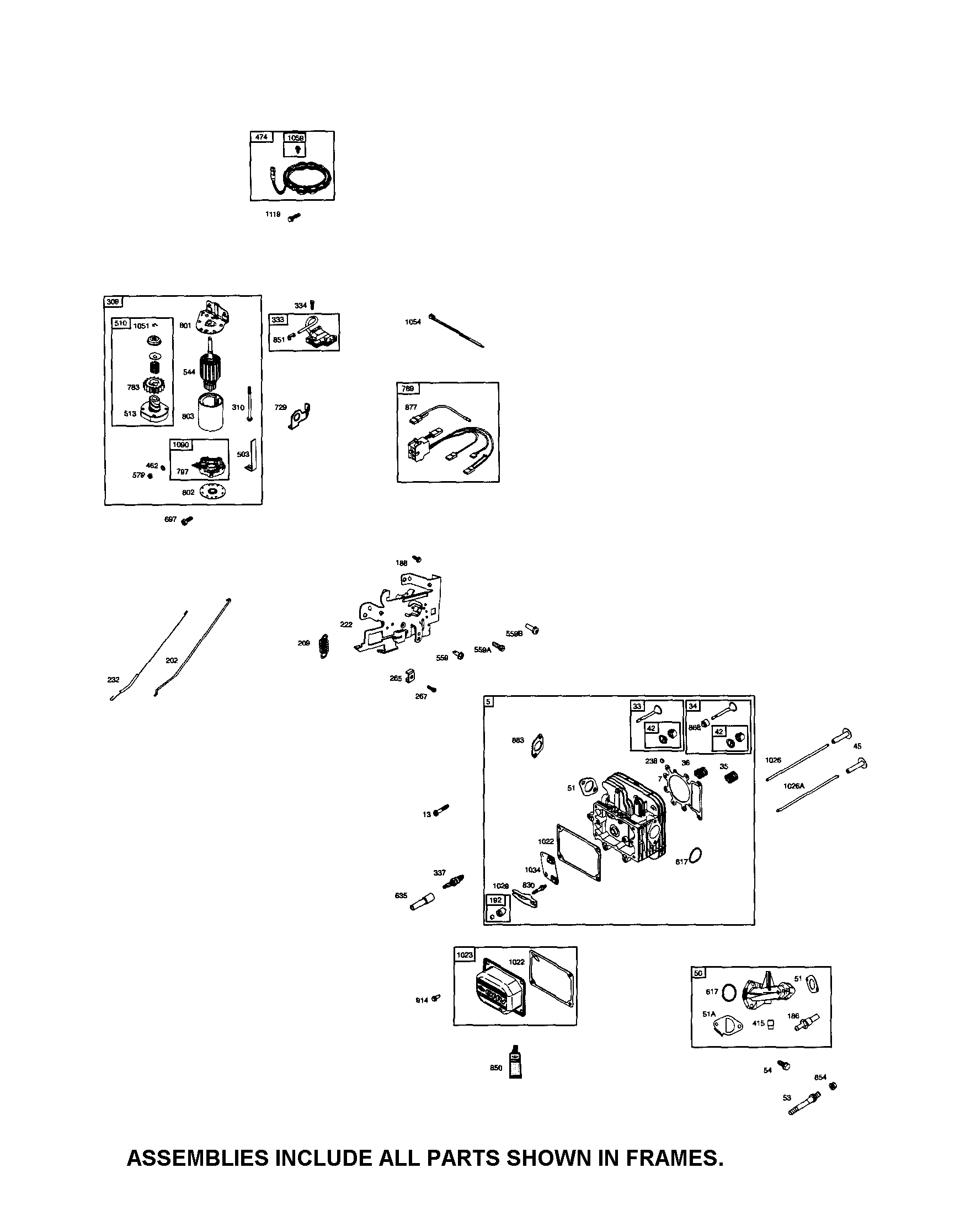 Starter motor/head-cylinder