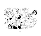Craftsman 917254470 engine/handle/wheels diagram