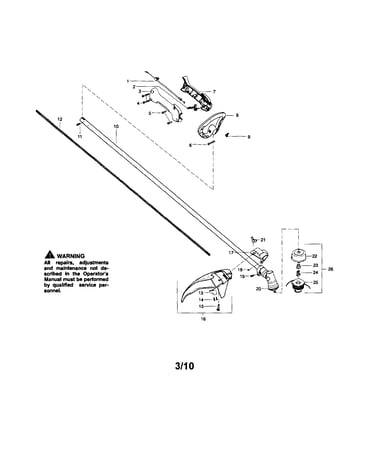 Drive shaft/handle/shield
