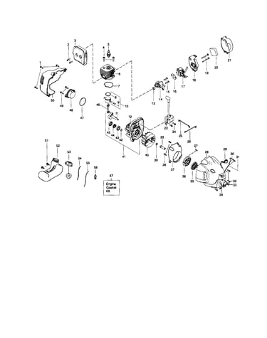Fuel tank/crankcase/crankshaft