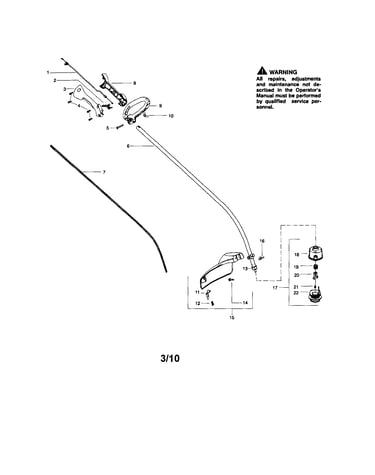 Drive shaft/handle/shield