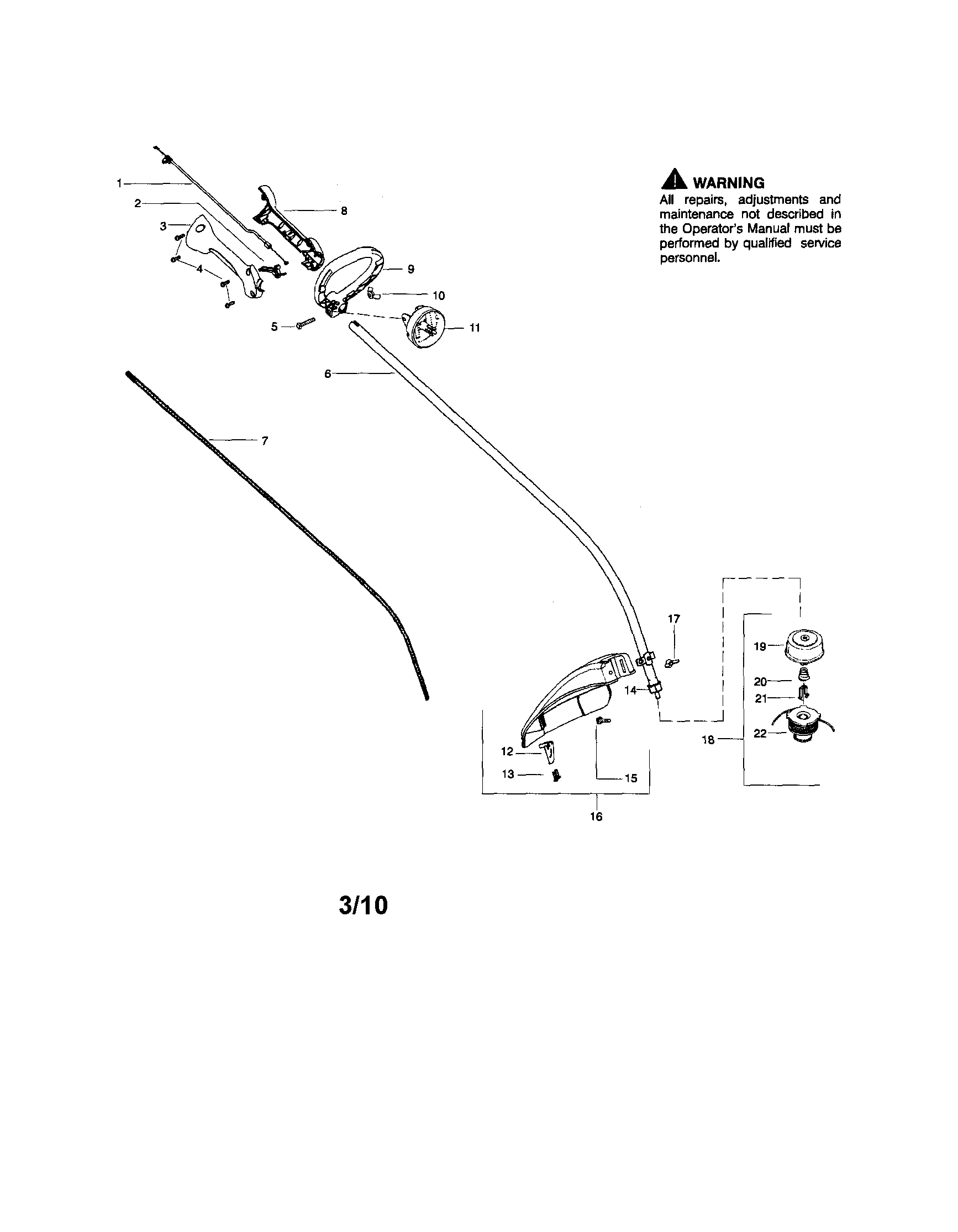 Drive shaft/handle/shield