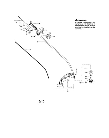 Drive shaft/handle/shield