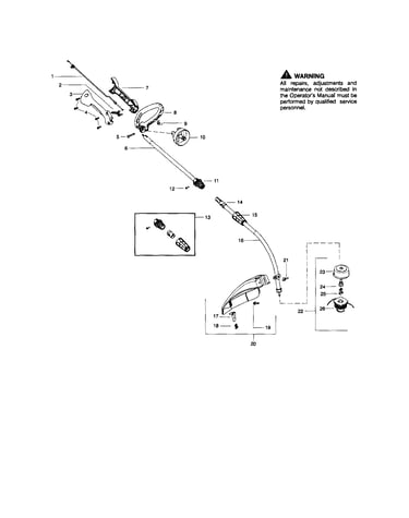 Drive shaft/handle/shield