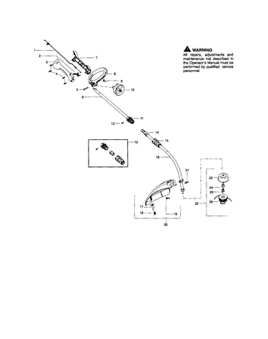 Drive shaft/handle/shield