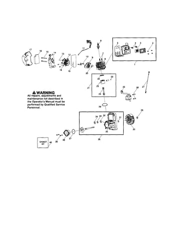 Muffler/crankshaft/crankcase