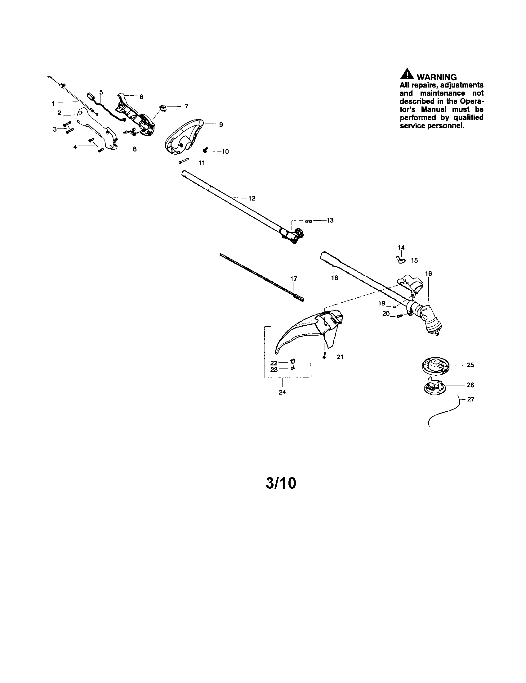 Drive shaft/shield/handle