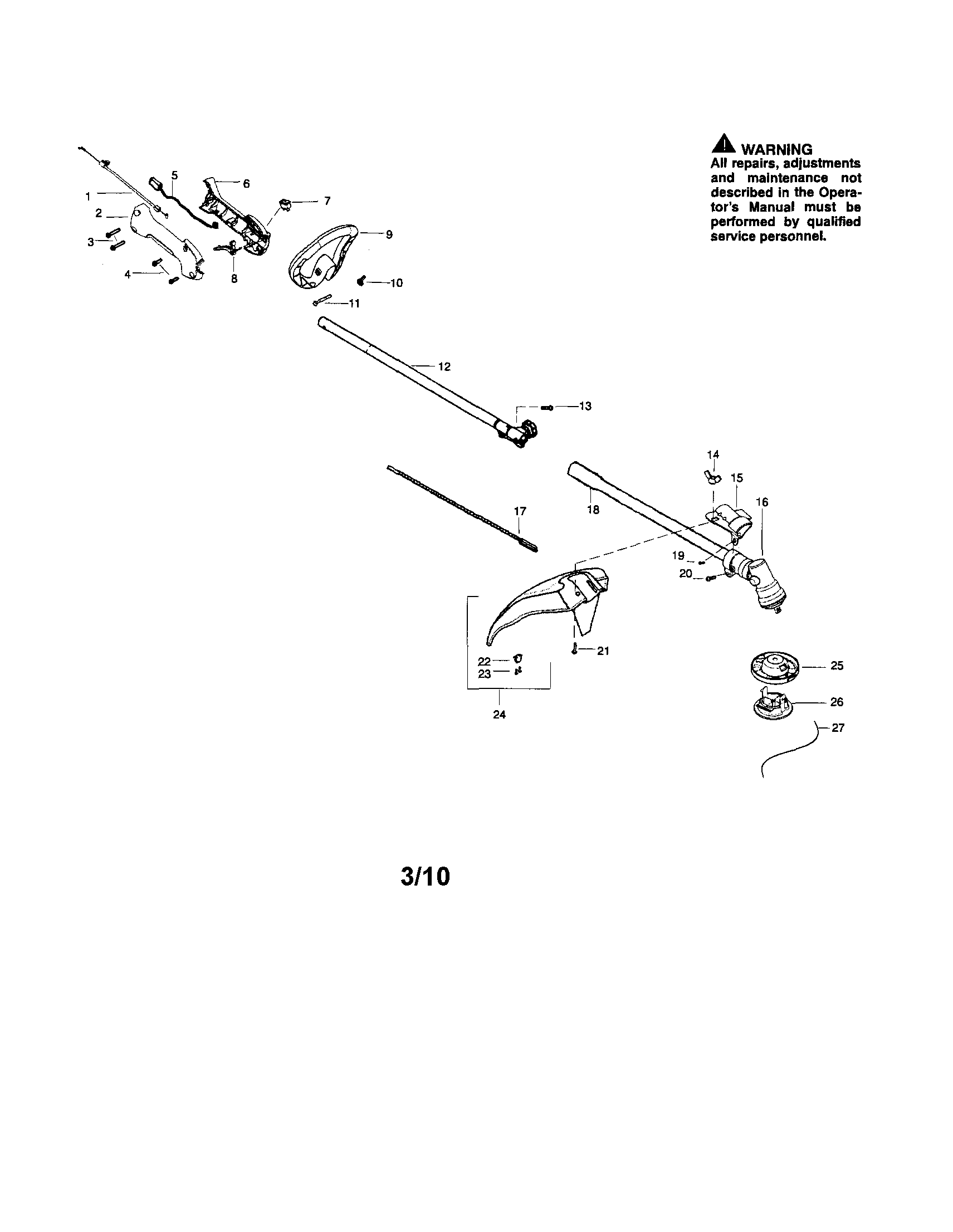 Drive shaft/shield/handle