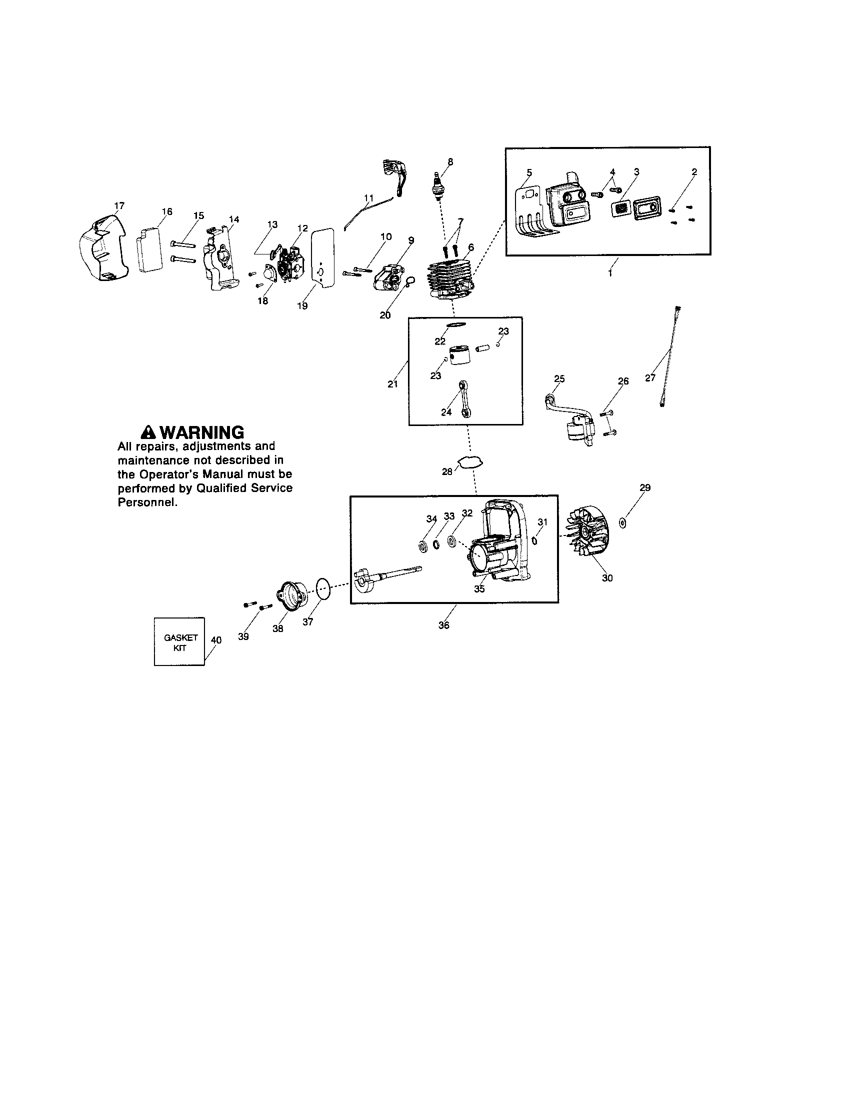 Cylinder/crankcase/crankshaft