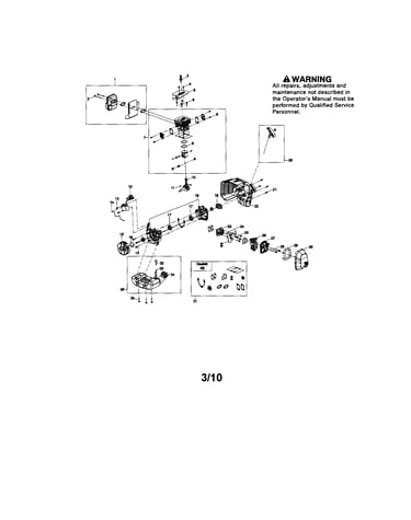 Muffler/fuel tank/cylinder