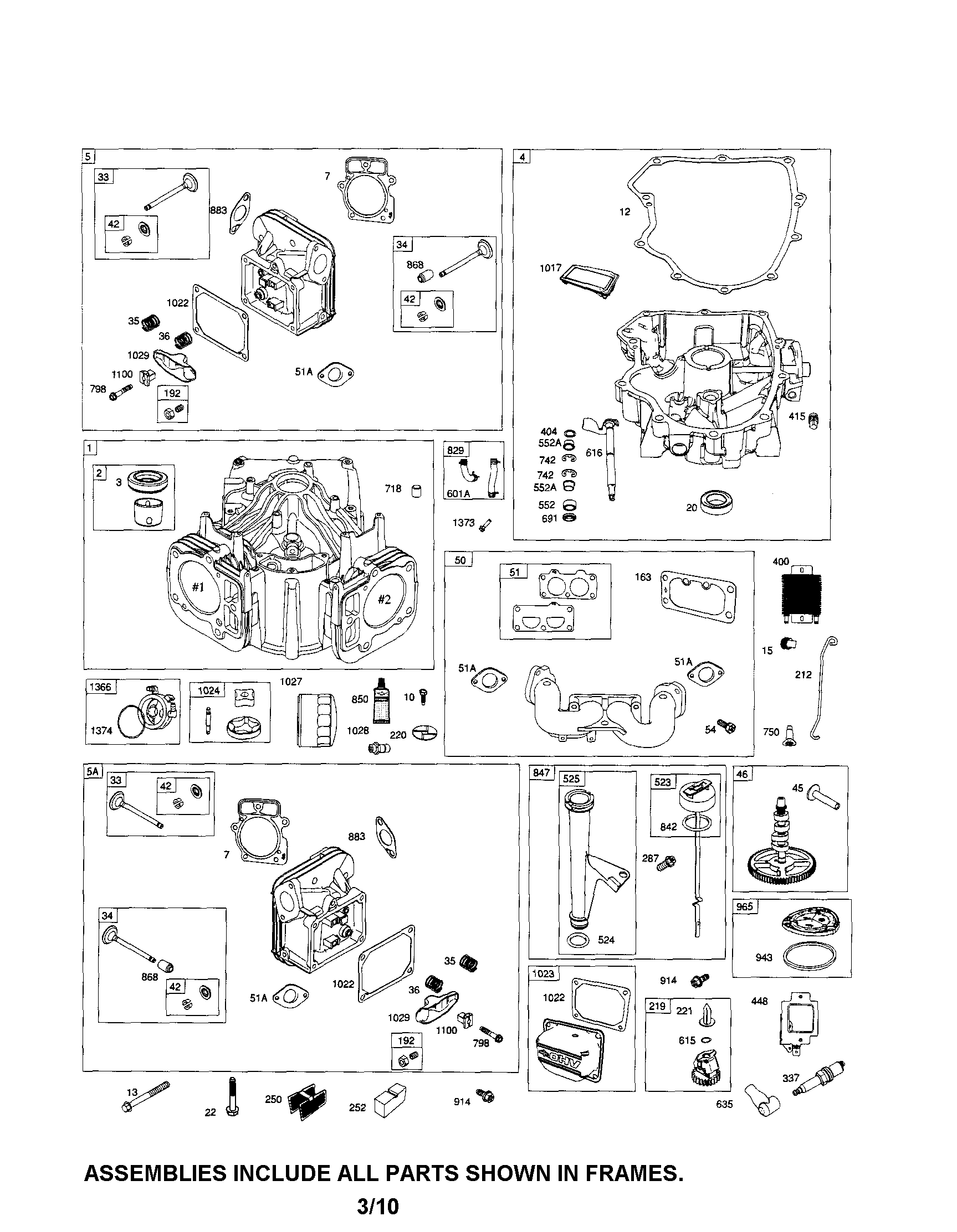 Cylinder/sump/camshaft