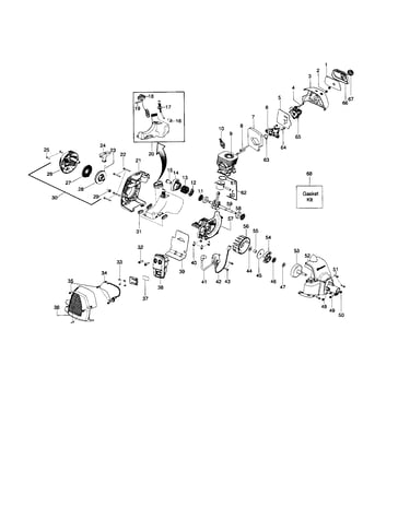 Cylinder/fuel tank/starter