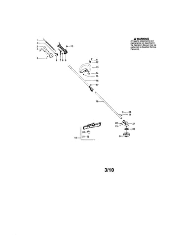 Drive shaft/handle/shield