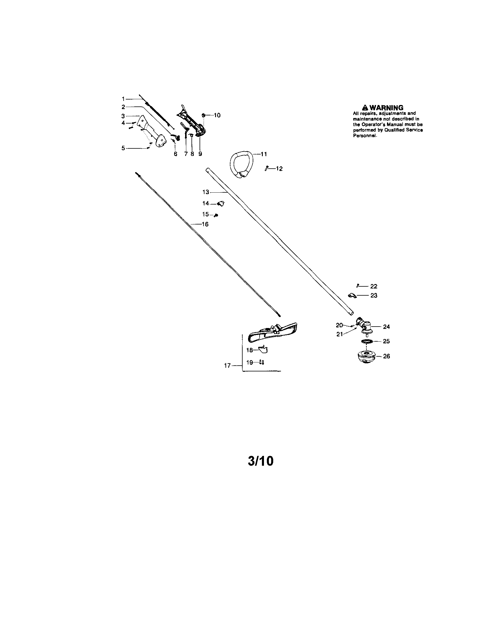 Drive shaft/handle/shield