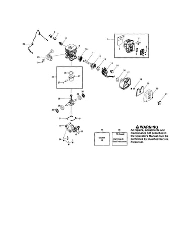 Muffler/cylinder/piston
