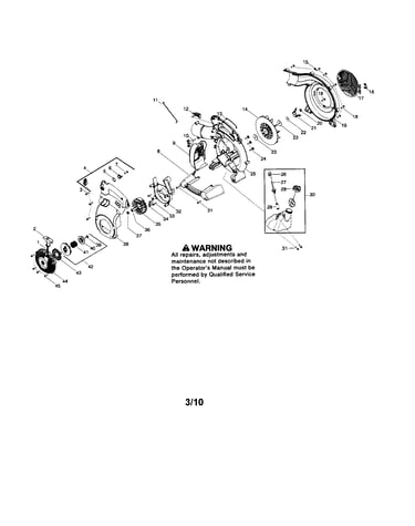Scroll/impeller/fuel tank/handle