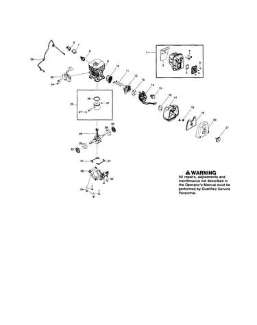 Cylinder/muffler/piston