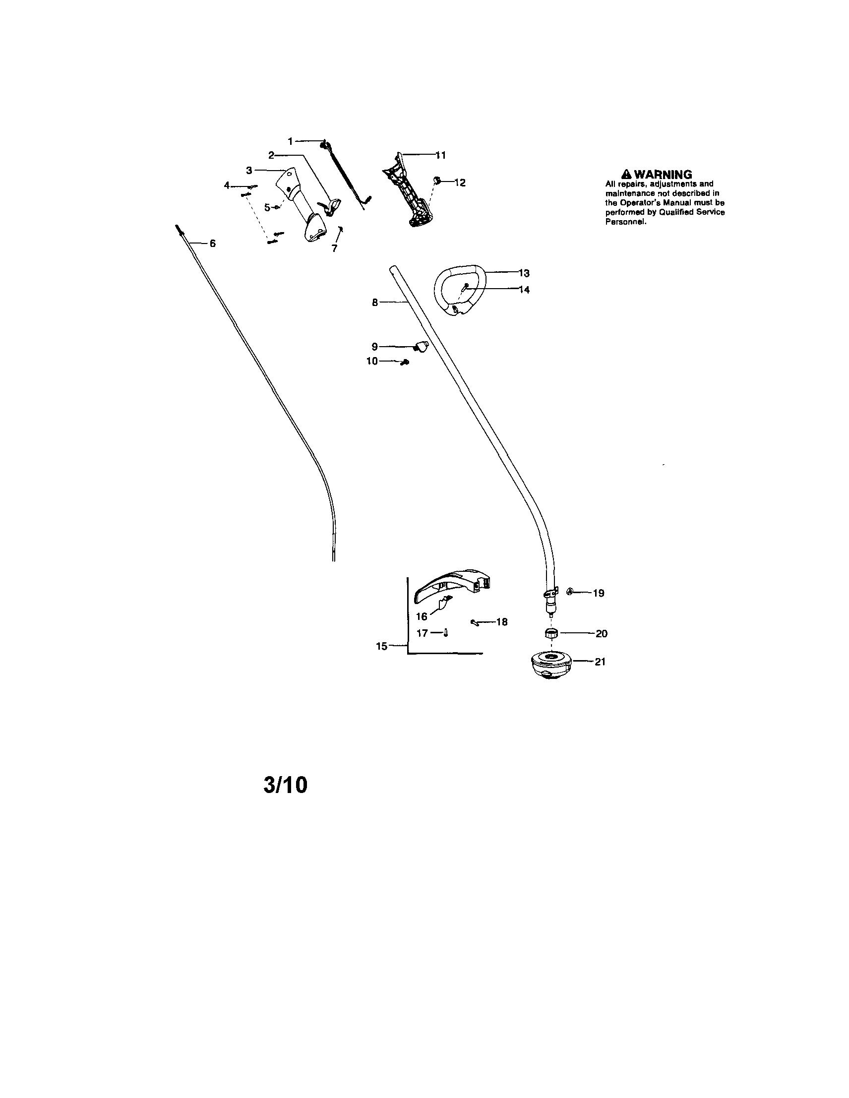 Driveshaft/handle/shield