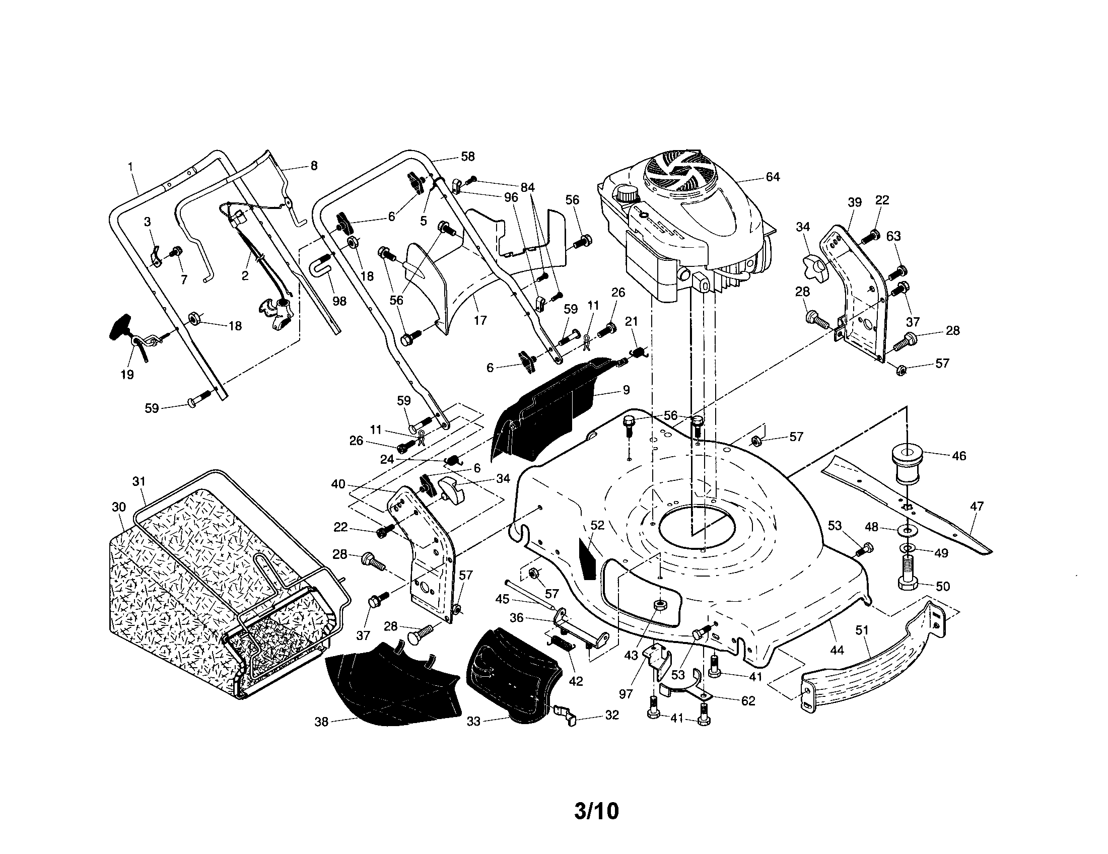Engine/housing/handle