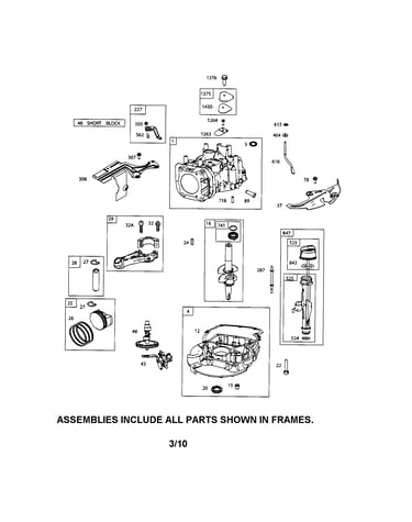 Cylinder/crankshaft/sump