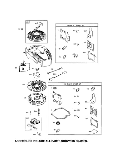 Blower housing/gasket sets