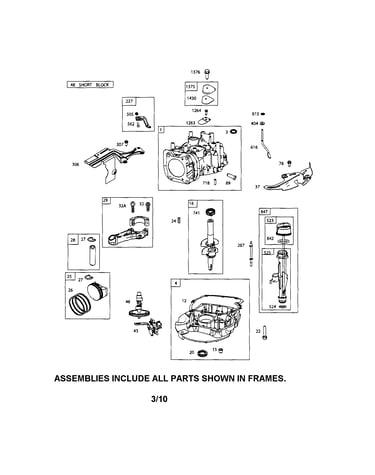 Cylinder/crankshaft/sump