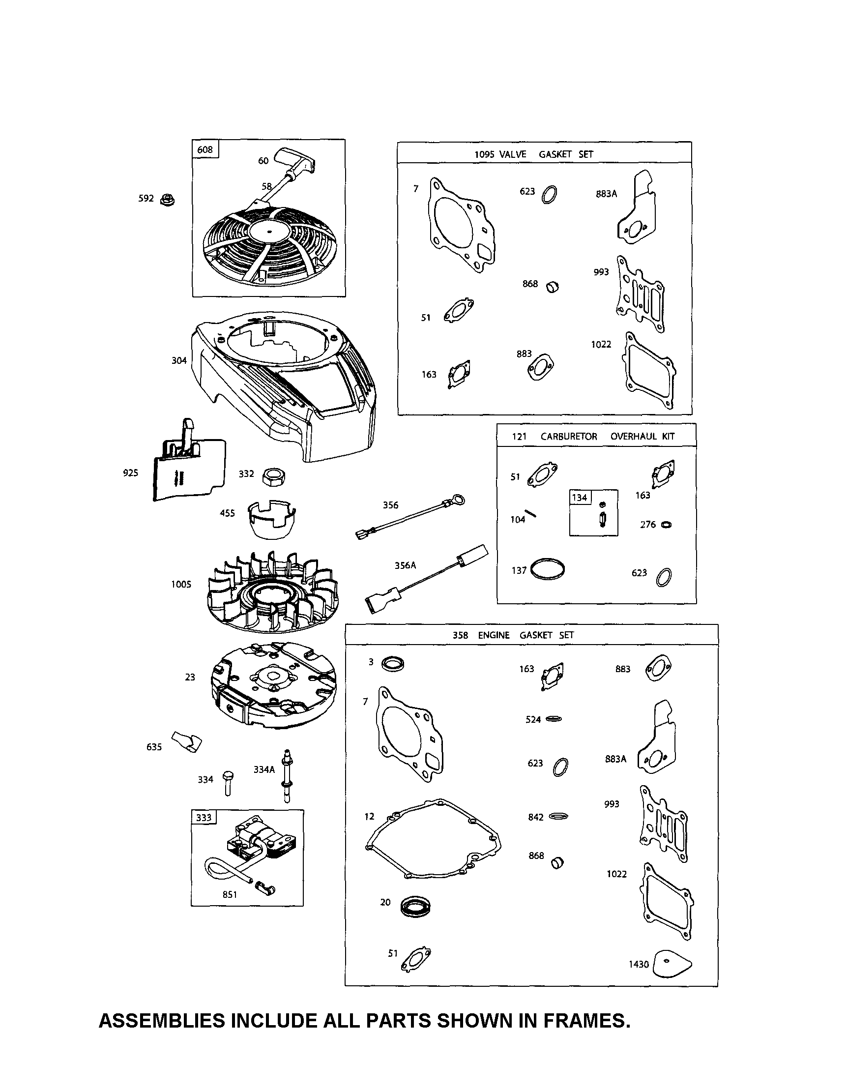 Blower housing/gasket sets