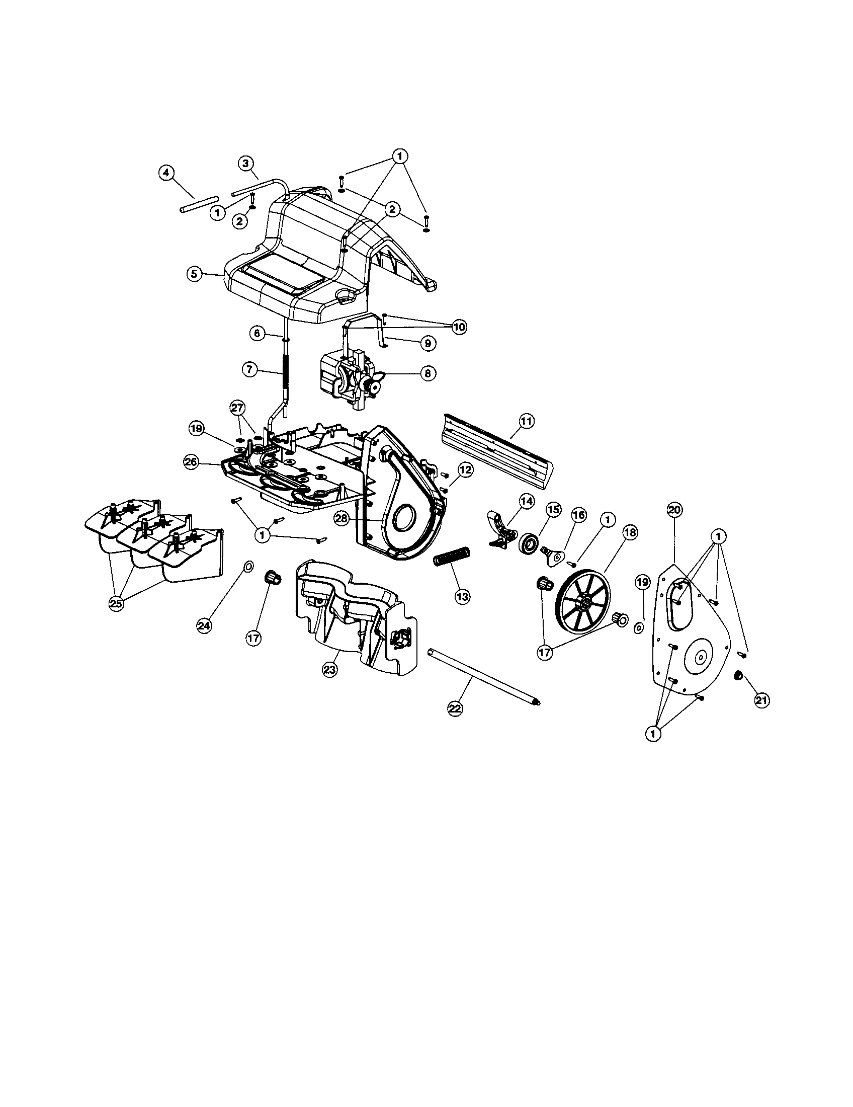 Vane/motor/drive shaft