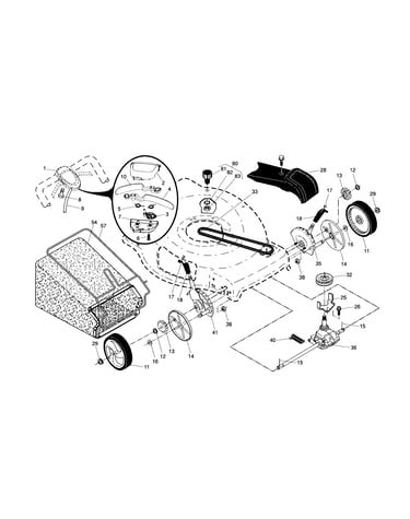 Drive control/gear case/wheels
