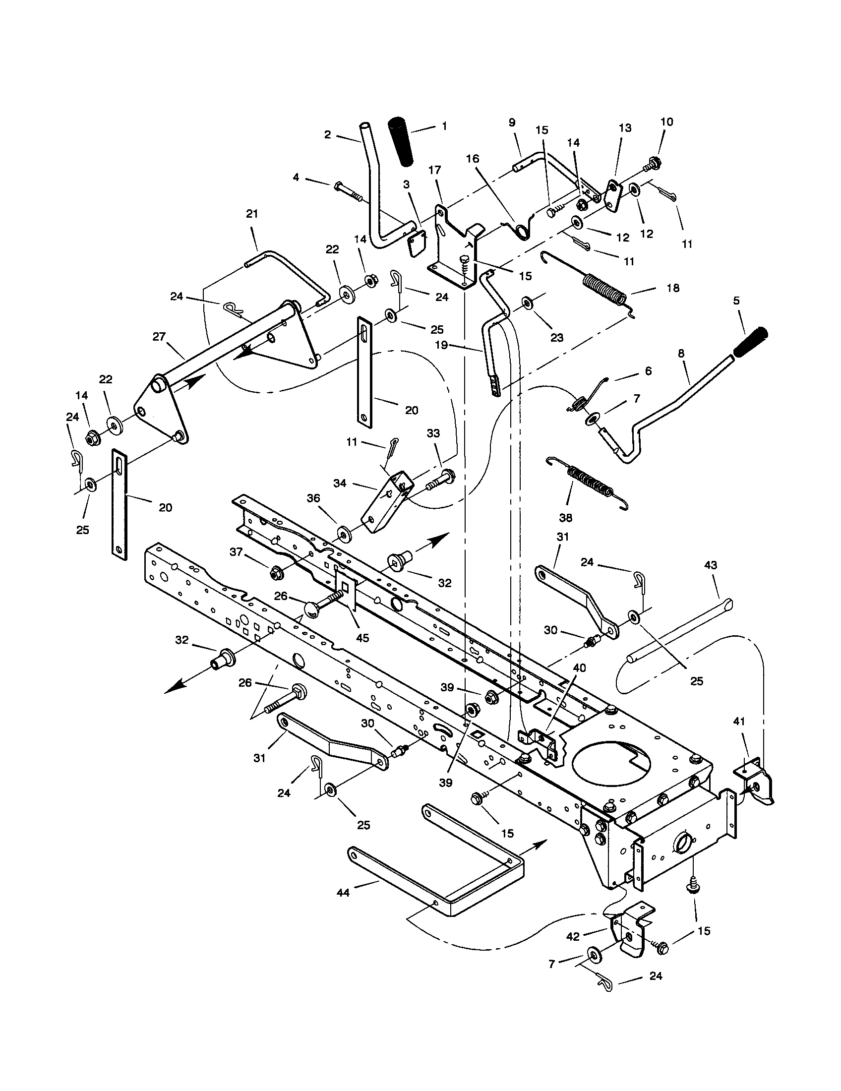 MOWER HOUSING SUSPENSION