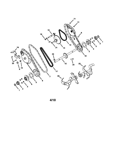 Tines/tine shaft/sprocket
