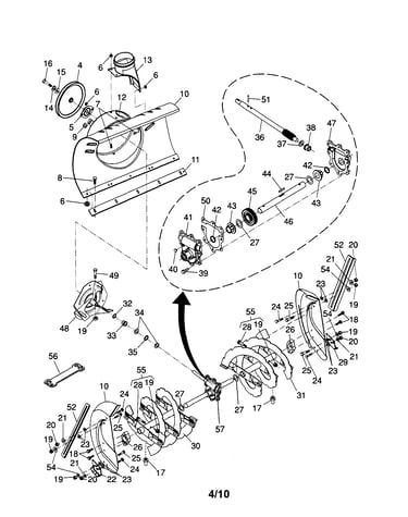 Auger housing/impeller assembly